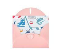 Carte de vœux créative en papier nacré avec éléments de hockey pour anniversaire, Thanksgiving, Noël, Nouvel An