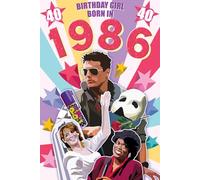 Carte de vœux d'anniversaire 2026 pour elle, Flashback Down Memory Lane, faits amusants de l'année où vous êtes né (né en 1986)