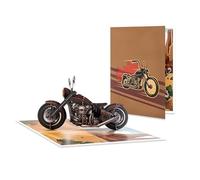 Carte de vœux d'anniversaire avec enveloppe pour la fête des pères - Motif moto de croisière artistique - Personnalisable