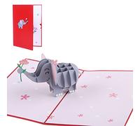 Carte de vœux d'anniversaire avec motif éléphant mignon et couleurs vives pour fêtes d'anniversaire, occasions spéciales - Cadeau attentionné pour les enfants