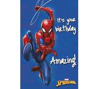 Carte de vœux d'anniversaire Marvel Spiderman pour garçons - Motif unique Spiderman pour jeunes garçons et filles - Carte d'anniversaire pour frère, neveu, petit-fils, filleul - Carte d'anniversaire