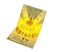 Carte de vœux d'anniversaire musicale - Carte d'anniversaire lumineuse et musicale pour femme, homme, enfant, ami, carte d'anniversaire avec LED