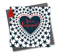 Carte de vœux de fiançailles avec pompon avec inscription « You 're Engaged, You was made from other Heart in Stars »