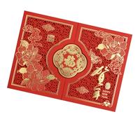 Carte de vœux de l ' année du cheval avec enveloppe, invitation à une fête du nouvel an chinois pour cadeaux de vacances, célébration du festival, cartes de célébration en papier cartonné