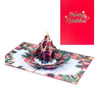 Carte de vœux de Noël pop-up 3D avec enveloppe Motif pommes de pin