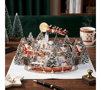 Carte de vœux de Noël pop-up 3D avec Père Noël et renne, carte de vacances détaillée pour la famille et les amis, carte de vœux pour la saison des fêtes