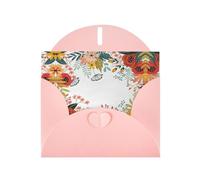 Carte de vœux de vacances en papier avec enveloppes Motif fleurs botaniques