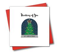 Carte de vœux décorée Thinking of You At Christmas, boule de neige