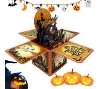 Carte De Vœux D'Halloween | Cartes D'Halloween Effrayantes - Cartes Postales à Système Pop-Up Décoratives pour Célébrations Famille Amis Adultes