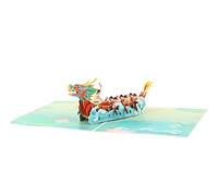 Carte de vœux Dragon Boats Festival pour les vacances, le Nouvel An, la fête d'anniversaire avec enveloppe