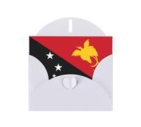 Carte de vœux drapeau de la Papouasie-Nouvelle-Guinée avec enveloppe blanche pour vacances, anniversaires, mariages, anniversaires de mariage Écrivez des bénédictions uniques
