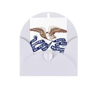 Carte de vœux drapeau de l'Iowa, page intérieure vierge, avec enveloppe, 10 cm x 15 cm, pour invitations d'anniversaire et de fête.