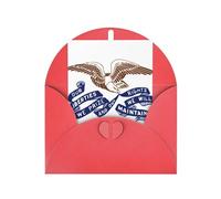 Carte de vœux drapeau de l'Iowa, page intérieure vierge, avec enveloppe, 10 cm x 15 cm, pour invitations d'anniversaire et de fête.