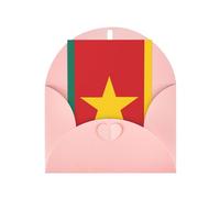 Carte de vœux drapeau du Cameroun - Page intérieure vierge - Enveloppe incluse - 10 x 15 cm.