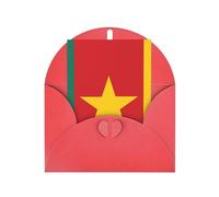 Carte de vœux drapeau du Cameroun - Page intérieure vierge - Enveloppe incluse - 10 x 15 cm.