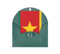 Carte de vœux drapeau du Cameroun - Page intérieure vierge - Enveloppe incluse - 10 x 15 cm.