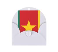 Carte de vœux drapeau du Cameroun - Page intérieure vierge - Enveloppe incluse - 10 x 15 cm.