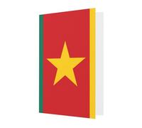 Carte de vœux drapeau du Cameroun - Page intérieure vierge - Enveloppe incluse - 10 x 15 cm.
