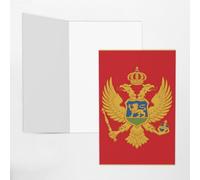 Carte de vœux drapeau du Monténégro, page intérieure vierge, avec enveloppe, 10 cm x 15 cm, pour invitations d'anniversaire et de fête.