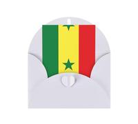 Carte de vœux drapeau du Sénégal, page intérieure vierge, avec enveloppe, 10 cm x 15 cm, pour invitations d'anniversaire et de fête.
