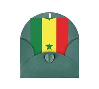Carte de vœux drapeau du Sénégal, page intérieure vierge, avec enveloppe, 10 cm x 15 cm, pour invitations d'anniversaire et de fête.