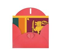 Carte de vœux drapeau du Sri Lanka avec enveloppe, carte d'anniversaire, carte de Noël, carte d'invitation, 3 couleurs