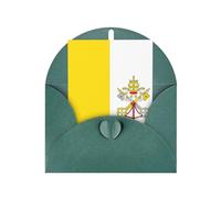 Carte de vœux drapeau du Vatican, page intérieure vierge, avec enveloppe, 10 cm x 15 cm, pour invitations d'anniversaire et de fête.