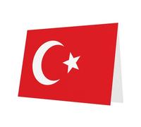 Carte de vœux élégante avec drapeau de la Turquie YYHWHJDE bleu nacré 15,2 x 10,2 cm pour Noël, anniversaires, mariages et plus encore