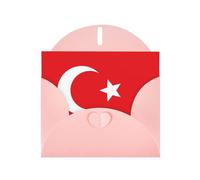 Carte de vœux élégante avec drapeau de la Turquie YYHWHJDE rose nacré 15,2 x 10,2 cm pour Noël, anniversaires, mariages et plus encore