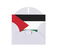 Carte de vœux élégante avec drapeau de l'État de Palestine YYHWHJDE blanc nacré 15,2 x 10,2 cm pour Noël, anniversaires, mariages, etc