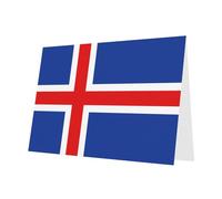 Carte de vœux élégante avec drapeau de l'Islande YYHWHJDE vert foncé nacré 15,2 x 10,2 cm pour Noël, anniversaires, mariages et plus encore