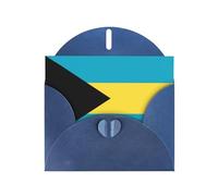 Carte de vœux élégante avec drapeau YYHWHJDE bleu nacré des Bahamas 15,2 x 10,2 cm pour Noël, anniversaires, mariages, etc
