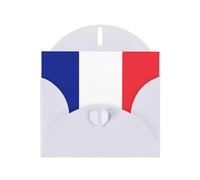 Carte de vœux élégante avec motif drapeau français YYHWHJDE blanc nacré 15,2 x 10,2 cm pour Noël, anniversaires, mariages, etc