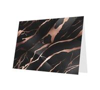 Carte de vœux élégante nacrée rose YYHWHJDE noire or rose motif marbre 15,2 x 10,2 cm pour Noël, anniversaires, mariages, et plus encore