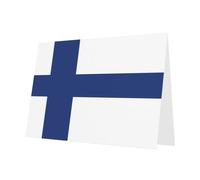Carte de vœux élégante rose nacrée avec motif drapeau finlandais YYHWHJDE 15,2 x 10,2 cm pour Noël, anniversaires, mariages et plus encore