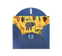 Carte de vœux éléphant d'Afrique avec enveloppe, carte d'anniversaire, carte de Noël, carte d'invitation, 3 couleurs