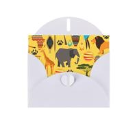 Carte de vœux éléphant d'Afrique avec enveloppe, carte d'anniversaire, carte de Noël, carte d'invitation, 3 couleurs