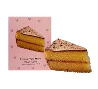 Carte de vœux en forme de gâteau éponge, carte d'amour, pour lui, elle, jolie carte d'anniversaire cadeau pour petit ami, petite amie, jolie carte de vœux d'amour pour mari, épouse, carte de vœux « I