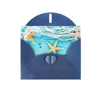 Carte de vœux en forme d'étoile de mer avec enveloppe - 3 couleurs