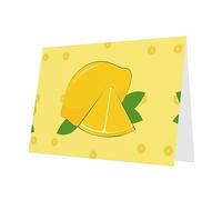 Carte de vœux en papier avec motif de citron et perle - Enveloppe à bouton d'amour - Convient pour un anniversaire, des vacances, une invitation à une fête - 10,2 x 15,2 cm