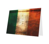 Carte de vœux en papier nacré avec drapeau irlandais - Enveloppe à bouton d'amour - Convient pour un anniversaire, des vacances, une fête d'invitation - 10,2 x 15,2