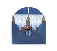 Carte de vœux en papier nacré avec enveloppes Motif anglais Inscription « Thinking of You » 10,2 x 15,2 cm