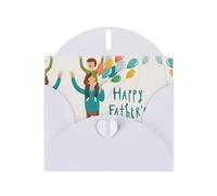 Carte de vœux en papier nacré avec impression « Happy Fathers Day By Son » - Motifs uniques - Enveloppes pour remerciement, invitations