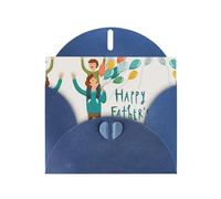 Carte de vœux en papier nacré avec impression « Happy Fathers Day By Son » - Motifs uniques - Enveloppes pour remerciement, invitations