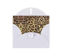 Carte de vœux en papier nacré avec impression léopard - Design unique - Enveloppes pour remerciement, invitations