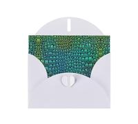Carte de vœux en papier nacré avec impression peau d'alligator - Design unique - Enveloppes pour remerciement, invitations