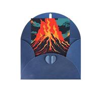 Carte de vœux en papier nacré avec impression volcan pour anniversaire, Thanksgiving, Noël, Nouvel An
