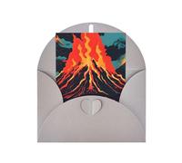 Carte de vœux en papier nacré avec impression volcan pour anniversaire, Thanksgiving, Noël, Nouvel An