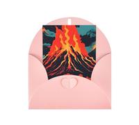 Carte de vœux en papier nacré avec impression volcan pour anniversaire, Thanksgiving, Noël, Nouvel An