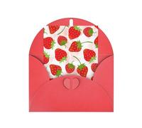 Carte de vœux en papier nacré avec imprimé fraise pour anniversaire, Thanksgiving, Noël, Nouvel An